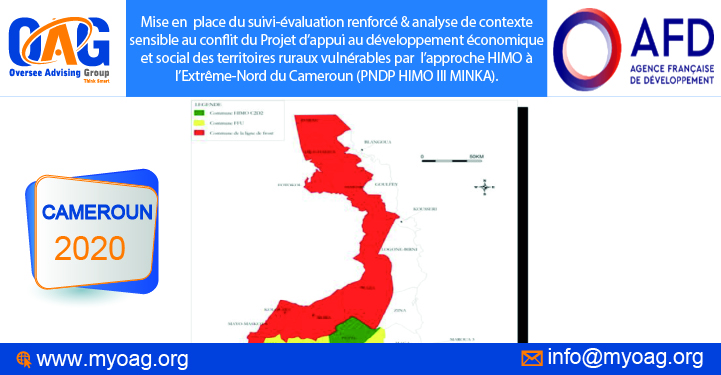 OAG vient d’être sélectionné par l’Agence Française de Développement (AFD) pour la mise en  place du suivi-évaluation renforcé & analyse de contexte sensible au conflit du Projet d’appui au développement économique et social des territoires ruraux vulnérables par l’approche HIMO à l’Extrême-Nord du Cameroun (PNDP HIMO III MINKA).