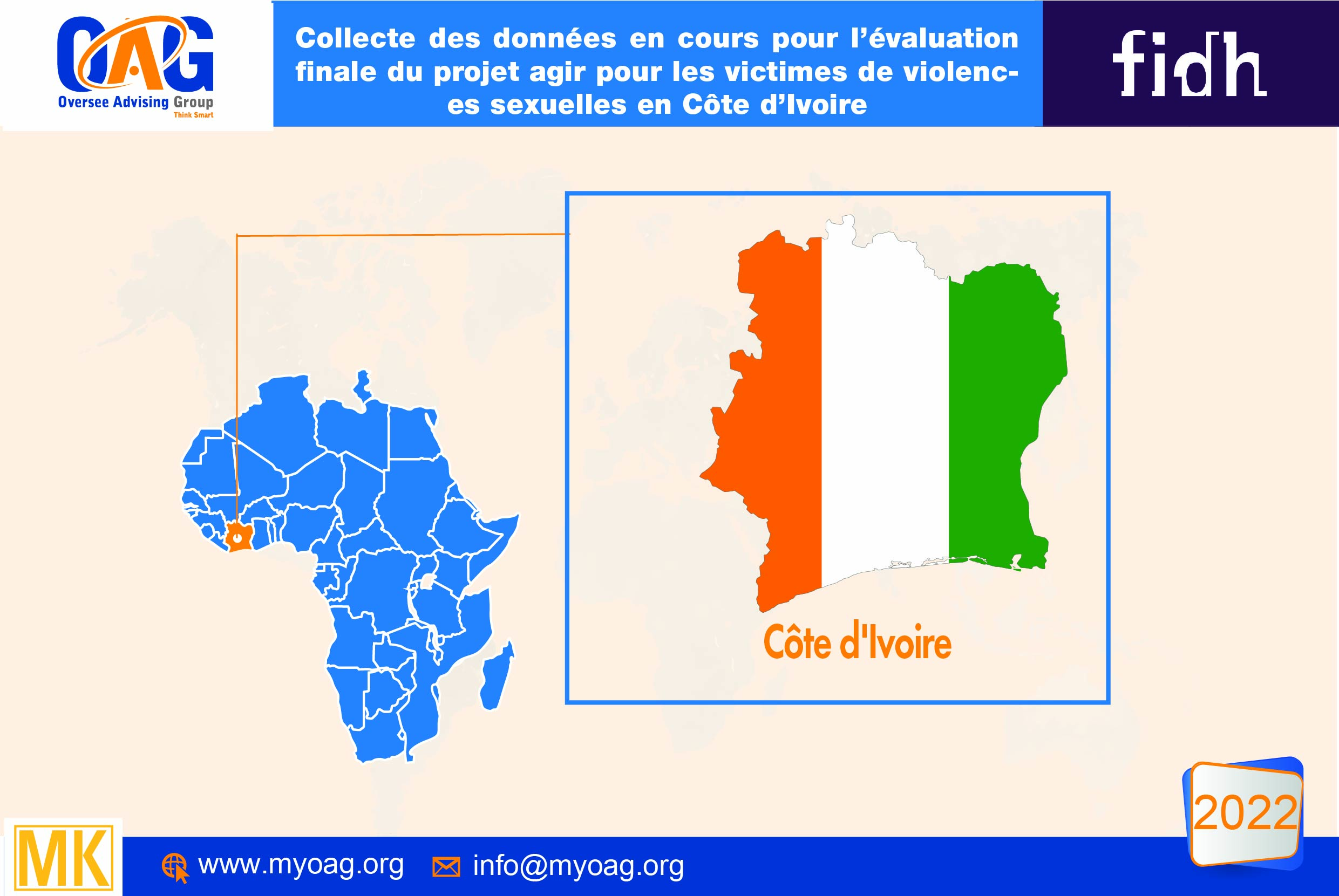 Collecte des données en cours pour l’évaluation finale du projet agir pour les victimes de violences sexuelles en Côte d’Ivoire