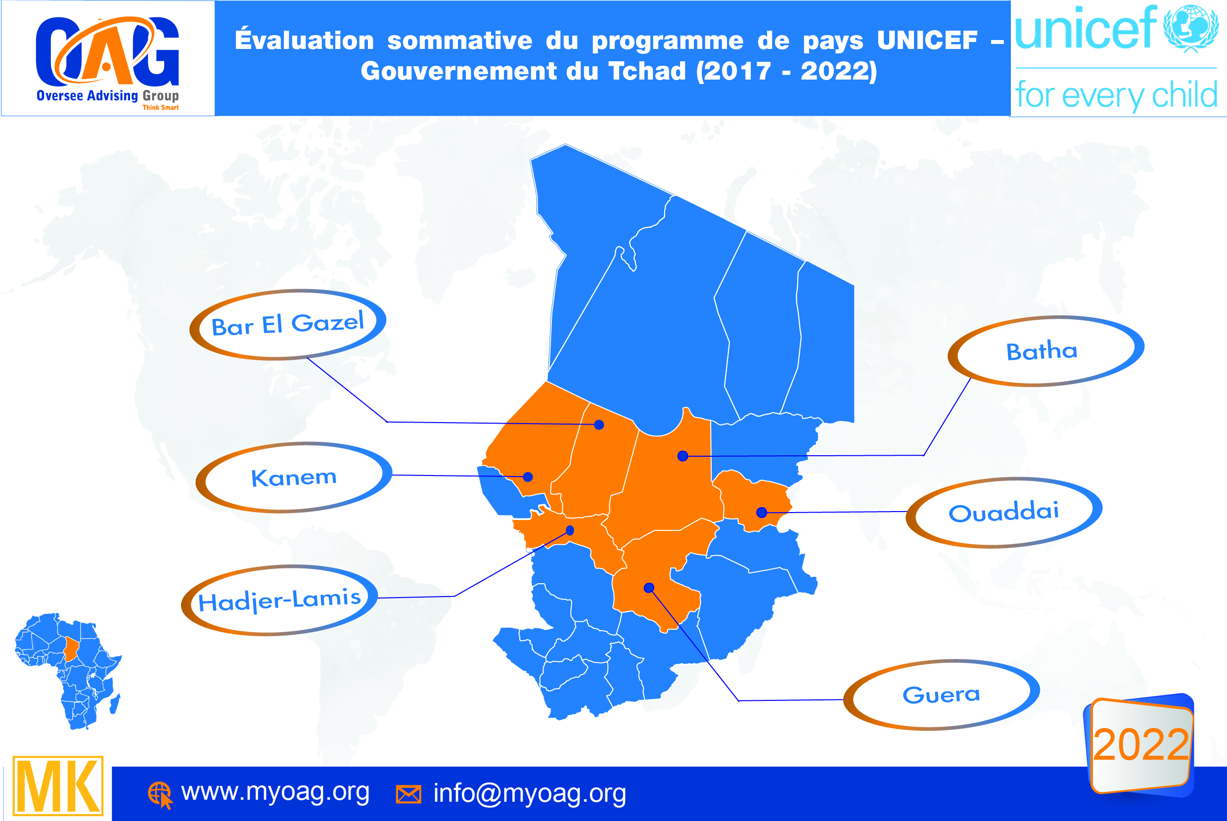Tchad : OAG has been awarded the contract for the evaluation of UNICEF Chad country programme 2017-2022