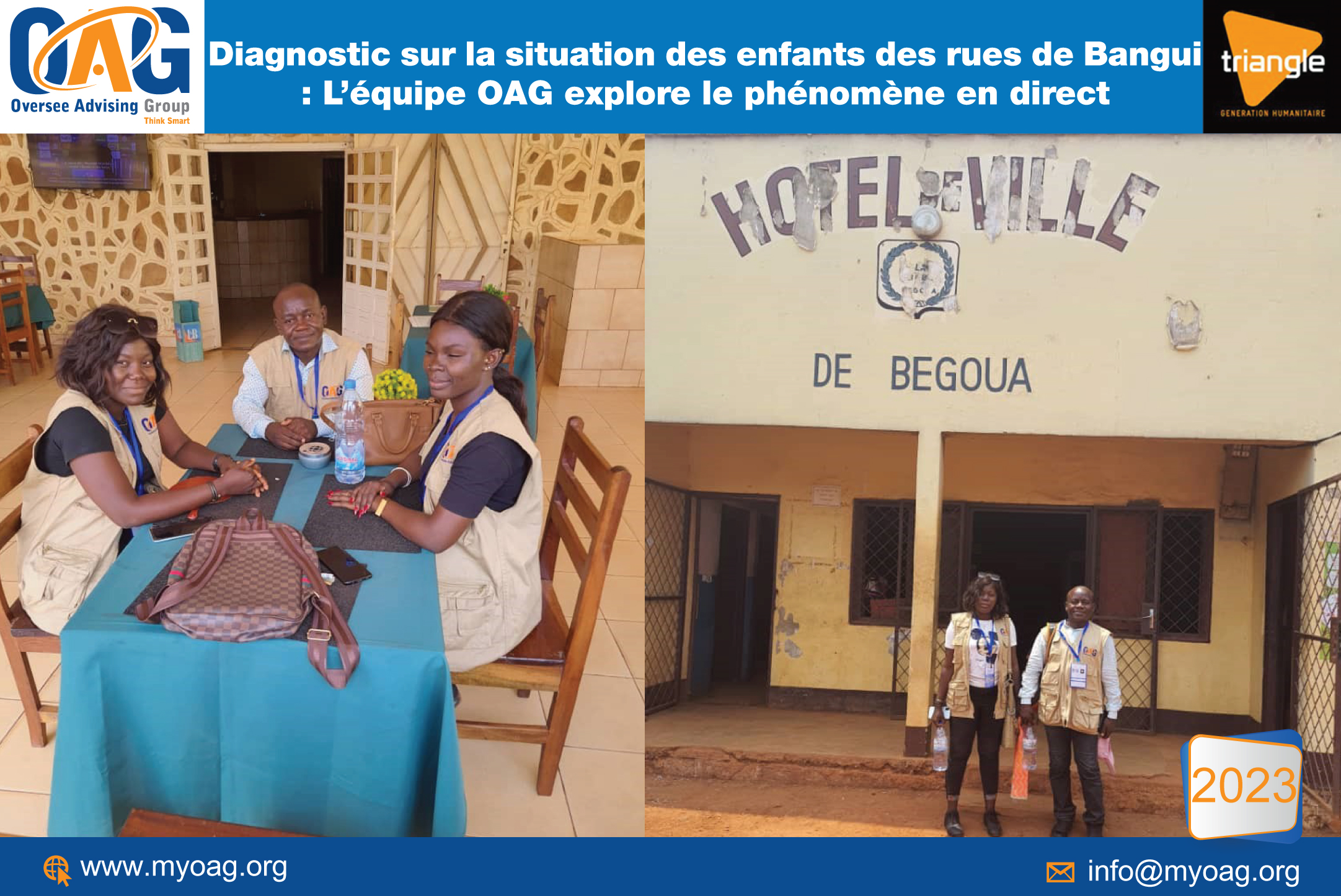 Diagnostic sur la situation des enfants des rues de Bangui : L’équipe OAG explore le phénomène en direct