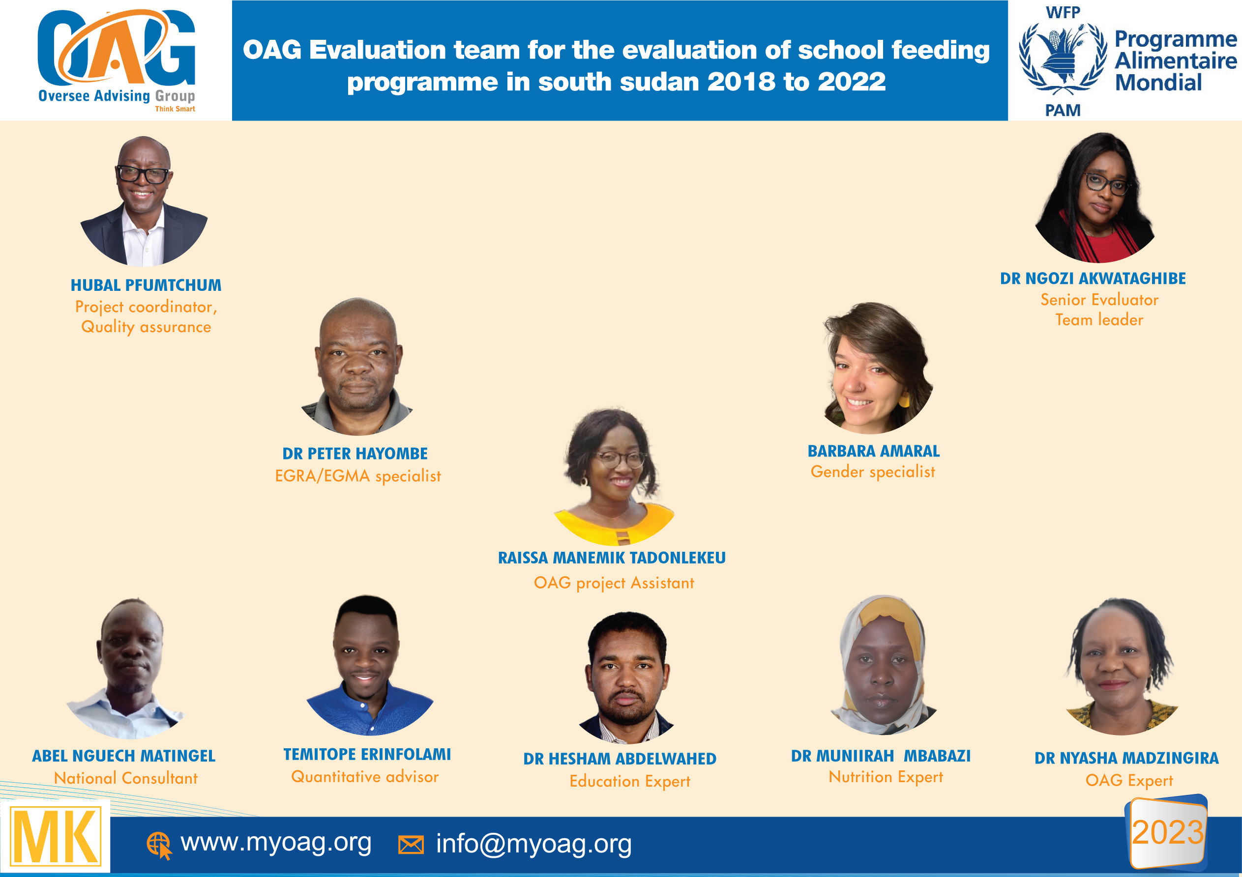 Let clap hands for the commitment of OAG team for the evaluation of school feeding programme in south Sudan 2018 to 2022
